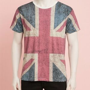 English Laundry Union Jack tee – size L
All-over British flag